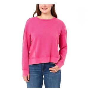 Seven7 Women's Long Sleeve Waffle Crewneck Top